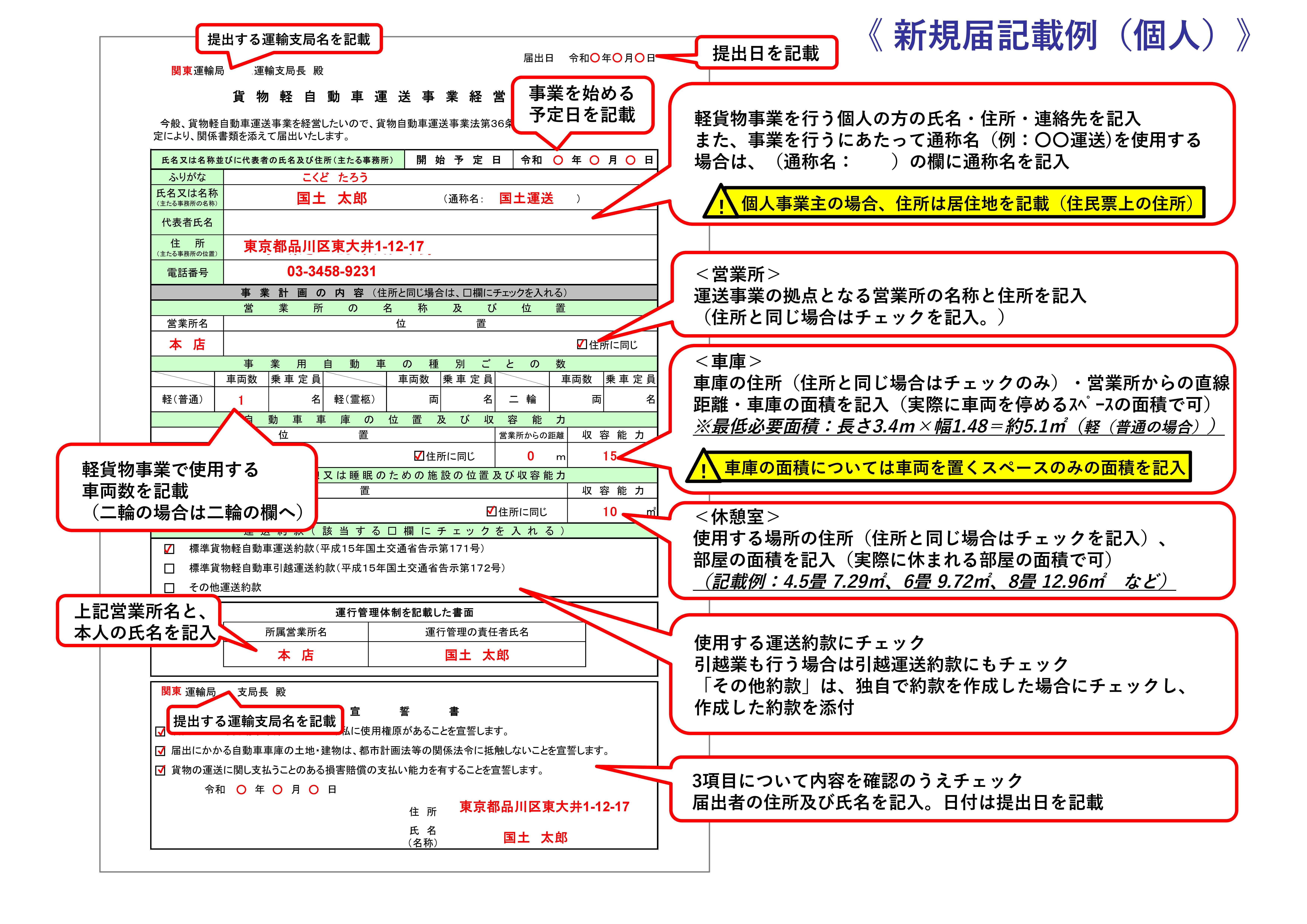 貨物 軽 自動車 運送 事業 経営 届出 書
