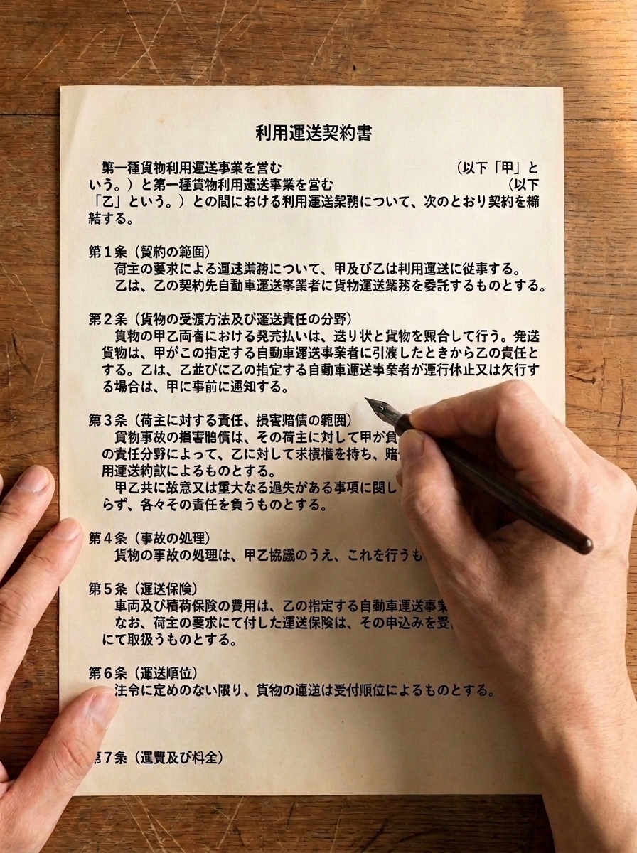 利用運送を行うために必要な契約書